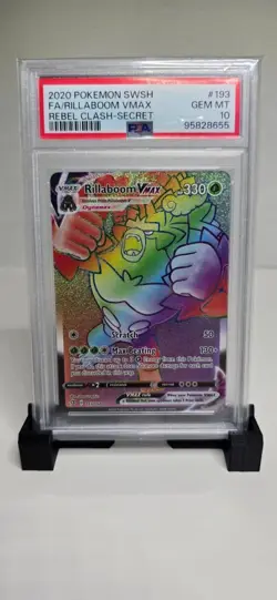 Japanese PSA 10 2020 Pokemon SWSH FA RILLABOOM VMAX REBEL CLASH SECRET 193 Inter - Image 1