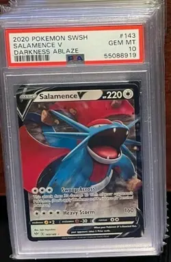 Japanese 2020 Pokemon SWSH Darkness Ablaze Salamence V 143 FA PSA 10 Gem Mint In - Image 1