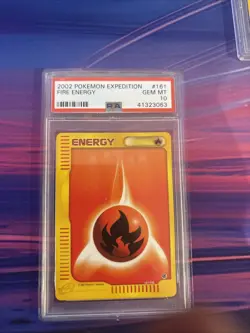 Japanese 2002 Pokemon Expedition Fire Energy Common 161 165 161 PSA 10 GEM MINT - Image 1