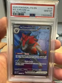 Japanese 2025 Pokemon JTG EN JOURNEY TOGETHER ULTRA RARE 175 N S ZOROARK EX PSA - Image 1