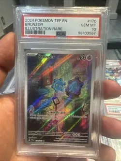 Japanese 2024 Pokemon TEF EN TEMPORAL FORCES ILLUSTRATION RARE 170 BRONZOR PSA 1 - Image 1
