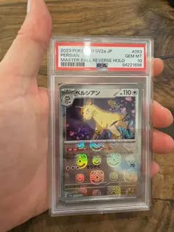 Japanese Persian Master Ball 053 165 Reverse Holo Japanese Pokemon 151 PSA 10 Ge - Image 1