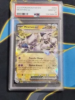 Japanese 2023 Pokemon Paradox Rift English Mewtwo ex 058 PSA 10 Buy It Now - Image 1