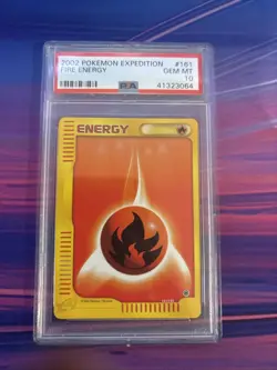 Japanese 2002 Pokemon Expedition Fire Energy Common 161 165 161 PSA 10 GEM MINT - Image 1
