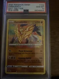 Japanese 2020 Pokemon SWSH Zamazenta Vivid Voltage 102 PSA 10 Gem Mint Internati - Image 1