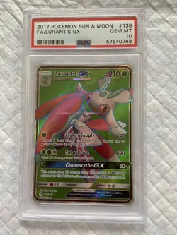 Japanese 2017 Pokemon SUN MOON 138 FA LURANTIS GX PSA GRADED GEM MT 10 Internati - Image 1
