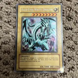 REVERSE FOIL SECRET RARE Blue-Eyes White Dragon YuGiOh 1996 FL1-EN001 Ltd Ed LP - Image 2