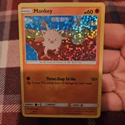 Mankey - 8/12 Pokemon Card 2019 McDonald's Promo - Holo Rare - LP/MP PLAYED - Image 2