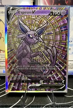 🔥Espeon V2 ACG Stained Glass Art Card w/ Holo Sleeve - Pokemon Fan Art Card🔥 - Image 1