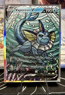 🔥Vaporeon V2 ACG Stained Glass Art Card w/ Holo Sleeve - Pokemon Fan Art Card🔥 - Image 1