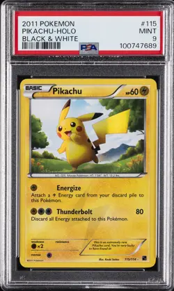 2011 POKEMON B&W #115 PIKACHU-HOLO PSA 9 - Image 1