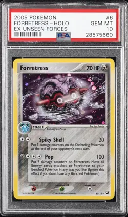 2005 POKEMON EX UNSEEN FORCES #6 FORRETRESS-HOLO PSA 10 - Image 1