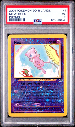 PSA 3 2001 Pokemon Southern Islands Mew Promo 1/18 Reverse Holo Foil WOTC - Image 1