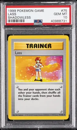 1999 POKEMON BASE SET SHADOWLESS #75 LASS PSA 10 - Image 1