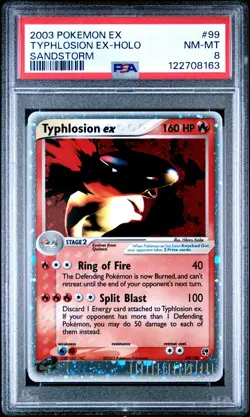 2003 POKEMON EX SANDSTORM #99 TYPHLOSION EX-HOLO PSA 8 - Image 1