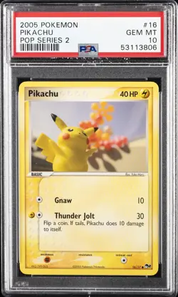 2005 POKEMON POP SER 2 #16 PIKACHU PSA 10 - Image 1