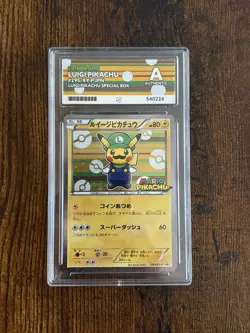 2016 Luigi Pikachu 295/XY-P Mario Special Box Promo Pokemon Card Japanese Ace - Image 1