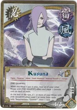 Naruto TCG Trading Card Game KUSUNA 646 Foil Text Rare (2002) - Image 1