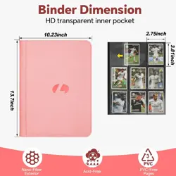 Trading Card Binder, 9-Pocket Double Sided 540 Pocket PU Card Collection Bin... - Image 3