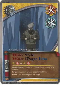 Naruto TCG Trading Card Game WATER STYLE: DRAGON JUTSO 611 Foil Text Rare (2002) - Image 1