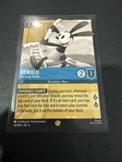 Disney's Lorcana Azurite Sea Oswald the Lucky Rabbit Card 142/204 Regular - Image 1