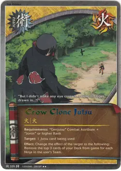 Naruto TCG Trading Card Game CROW CLONE JUTSU 539 Foil Text Rare (2002) - Image 2