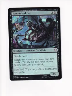 MAGIC THE GATHERING MTG MARVEL'S SPIDER-MAN FOIL VENOMIZED CAT - Image 1