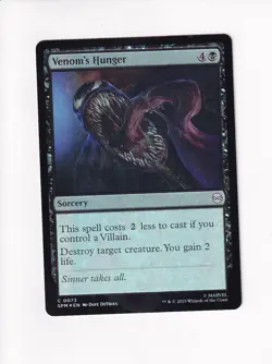 MAGIC THE GATHERING MTG MARVEL'S SPIDER-MAN FOIL VENOM'S HUNGER - Image 1