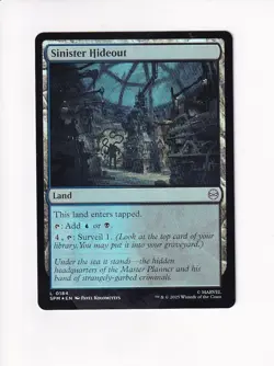MAGIC THE GATHERING MTG MARVEL'S SPIDER-MAN FOIL SINISTER HIDEOUT - Image 1
