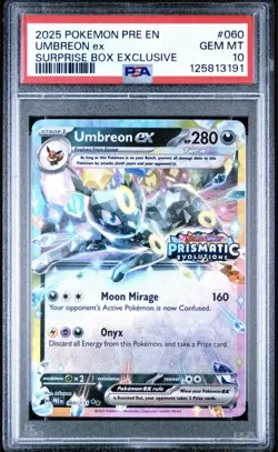 Pokemon Umbreon Surprise Box 060/131 Prismatic Evolutions Stamp PSA 10 New Cert - Image 1
