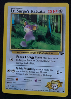 Pokemon TCG Lt. Surge's Rattata Gym Challenge 85/132 Regular LP - Image 1