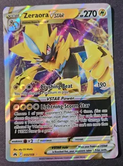 ZERAORA VSTAR 055/159 CROWN ZENITH POKEMON (ULTRA RARE, NM) Fast Shipping - Image 1