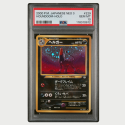 PSA 10 Pokemon Houndoom Holo Japanese Neo 3 2000 SWIRL - Image 1