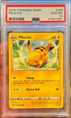 2020 Pikachu 065/202 Sword and Shield SWSH Pokemon PSA 10 - Image 1