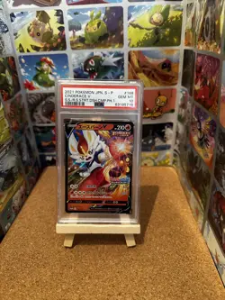 Pokemon Card PSA 10 Cinderace V Japanese Promo 168/S-P Single Strike 2021 - Image 1