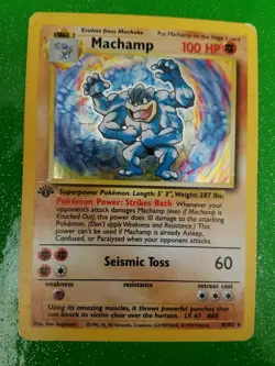 Machop Machoke Machamp Holographic 8/102 1st Edition Pokemon Cards lot of 4 - Image 5