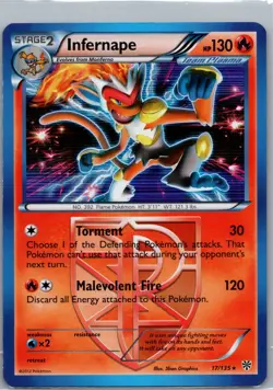 Infernape 17/135 Plasma Storm Holo Rare Pokemon Card MP Free Shipping - Image 1