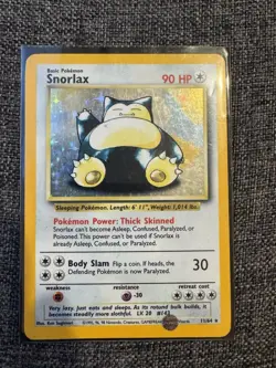 1999 Snorlax 11/64 Jungle NO SYMBOL ERROR Holo Rare LP Pokemon TCG Card - Image 1