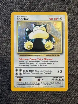 1999 Snorlax 11/64 Jungle NO SYMBOL ERROR Holo Rare LP Pokemon TCG Card - Image 2