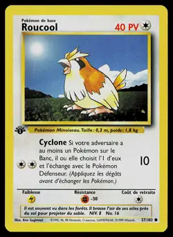 Pokemon Card - Pidgey Roucool 1st Edition French Base Set 57/102 Common - Image 1