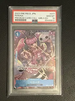 2023 ONE PIECE JPN PREMIUM CARD COLL -GIRLS ED- #077 PERONA PSA 10 - Image 1