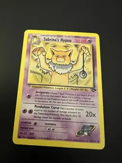 Sabrina’s Hypno 56/132 Gym Challenge Unlimited 2000 Pokemon Card Uncommon LP - Image 1