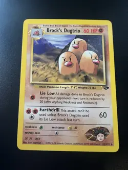 Brock’s Dugtrio 22/132 Gym Challenge Unlimited 2000 Pokemon Card Rare NM - Image 1
