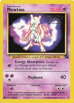 Mewtwo Black Star 3 First Movie Black Star Promo Pokemon Card WOTC - Image 1