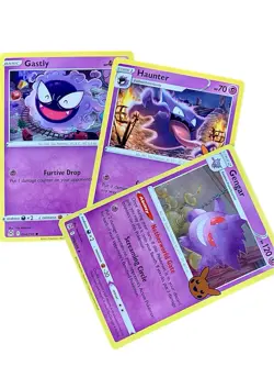 GENGAR GASTLY HAUNTER 3 CARD EVOLUTION SET 2022 SWSH Lost Origin HOLO Pokemon - Image 1
