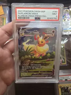 Pokemon TCG Flareon VMAX SWSH180 Sword & Shield Promo Card Mint PSA 9! - Image 1