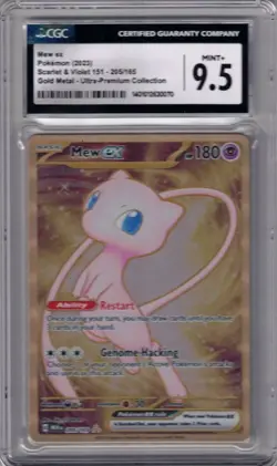 2023 POKEMON 205/165 MEW EX GOLD METAL ULTRA PREMIUM COLLECTION CGC 9.5 - Image 1