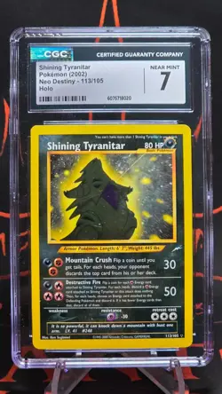 CGC 7 Shining Tyranitar 113/105 Neo Destiny Holo Pokemon - Image 2