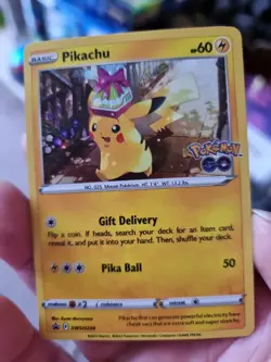 Pokemon Go Party Pikachu Swsh234 Holo black star promo from tin - Image 1