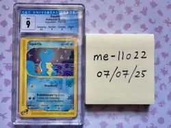 Pokemon TCG Squirtle Expedition Base Set 132/165 CGC 9 MINT!!! - Image 1